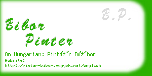 bibor pinter business card